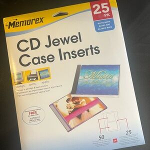 White CD Jewel Case Inserts - 25 Pack